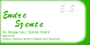 endre szente business card